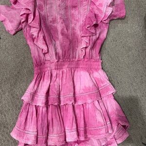 LoveShackFancy Pink Ruffled Dress